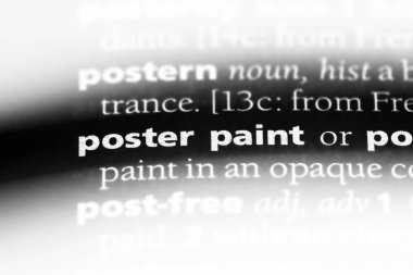 poster boyasını Word'de bir sözlük. poster boyasını kavramı.