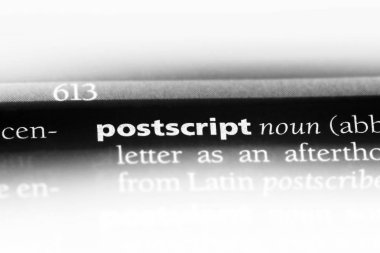 PostScript Word'de bir sözlük. PostScript kavramı.