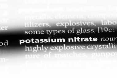 Potasyum nitrat Word'de bir sözlük. Potasyum nitrat kavramı.