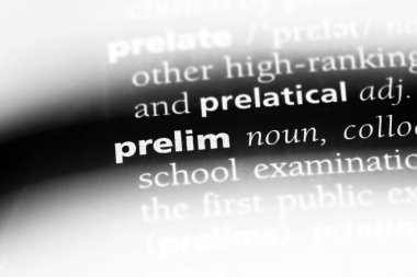 Prelim Word'de bir sözlük. Prelim kavramı.