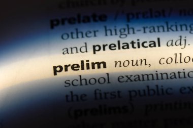 Prelim Word'de bir sözlük. Prelim kavramı.