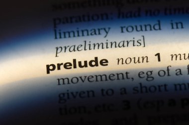 Prelude Word'de bir sözlük. Prelude kavramı.