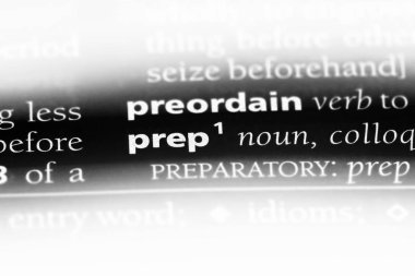 bir sözlüğü'ndeki sözcüğü hazırlayın. Hazırlık kavramı.