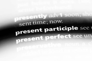 Present participle Word'de bir sözlük. Present participle kavramı.