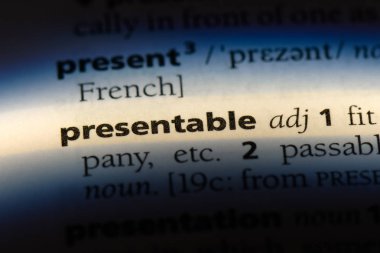 şık ve bakımlı tek kelimeyle bir sözlük. prezentabl kavramı.