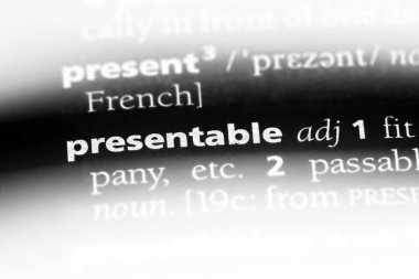 şık ve bakımlı tek kelimeyle bir sözlük. prezentabl kavramı.