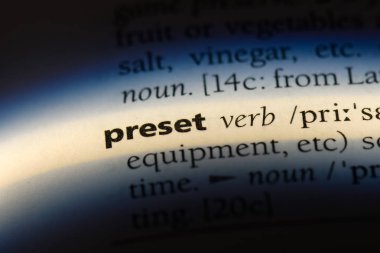 önceden ayarlanmış sözcük sözlüğe. önceden ayarlanmış kavramı.