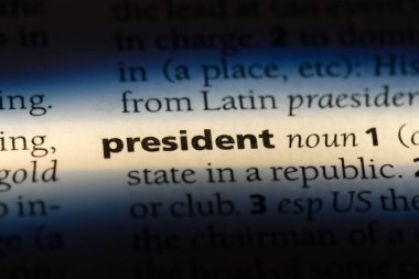 Başkan Word'de bir sözlük. Başkan kavramı.