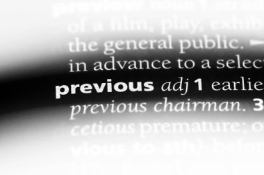 önceki sözcüğü sözlüğe. önceki kavramı.