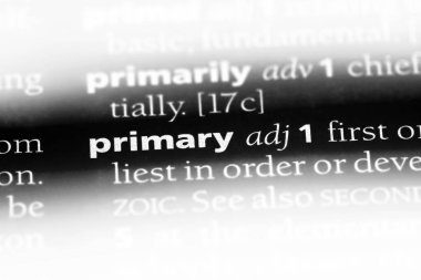 birincil tek kelimeyle bir sözlük. birincil kavramı.