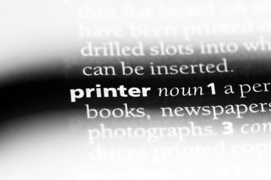 Yazıcı Word'de bir sözlük. Yazıcı kavramı.