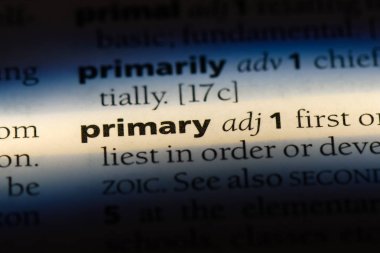 birincil tek kelimeyle bir sözlük. birincil kavramı.