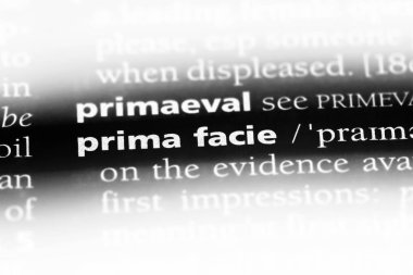 Prima facie tek kelimeyle bir sözlük. Prima facie kavramı.