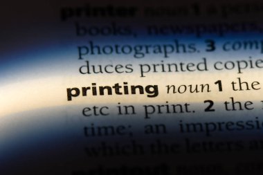 bir sözlük Word'de yazdırma. Yazdırma kavramı.