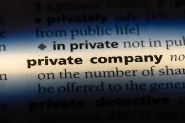 Özel Şirket Word'de bir sözlük. Özel Şirket kavramı.