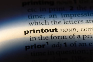 bir sözlüğü'ndeki çıktı sözcüğü. Çıktının kavramı.