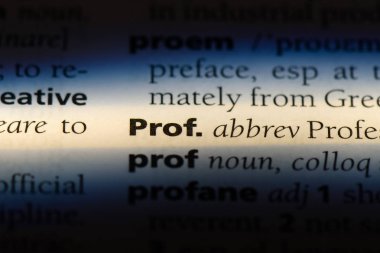 Prof Word'de bir sözlük. Prof kavramı.