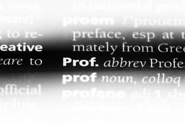 Prof Word'de bir sözlük. Prof kavramı.