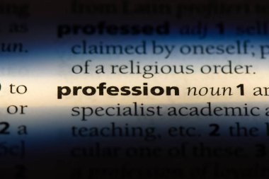 bir sözlüğü'ndeki meslek sözcüğü. meslek kavramı.
