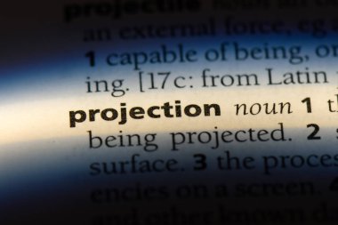 projeksiyon Word'de bir sözlük. projeksiyon kavramı.