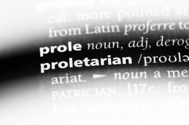 bir sözlüğü'ndeki proleter sözcüğü. proleter kavramı.