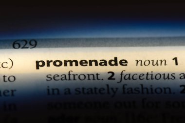 Promenade Word'de bir sözlük. gezinti kavramı.