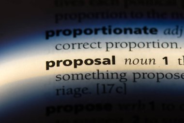 teklifinin Word'de bir sözlük. teklif kavramı.