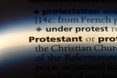 Protestan Word'de bir sözlük. Protestan kavramı.
