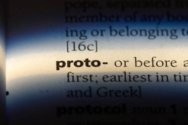 Proto Word'de bir sözlük. Proto kavramı.