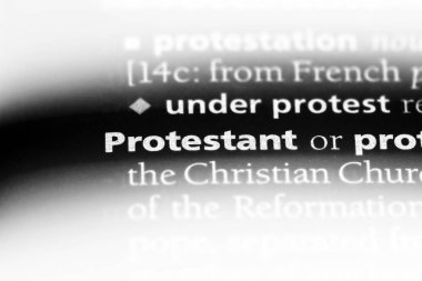Protestan Word'de bir sözlük. Protestan kavramı.