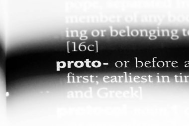 Proto Word'de bir sözlük. Proto kavramı.