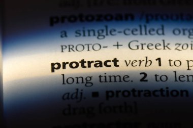 bir sözlüğü'ndeki sözcüğü protract. kavram protract.