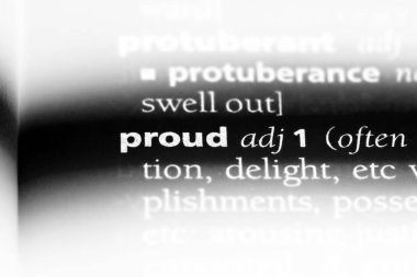 bir sözlüğü'ndeki sözcüğü gururlu. gurur kavramı.