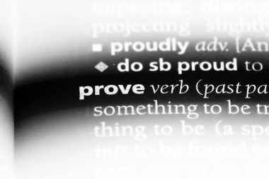 bir sözlüğü'ndeki sözcüğü kanıtlamak. kavram ispat.