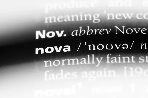 Nova Słowo Słowniku Koncepcja Nova — Zdjęcie stockowe