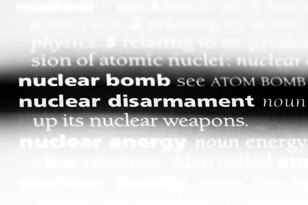 Palabra Desarme Nuclear Diccionario Concepto Desarme Nuclear — Foto de Stock