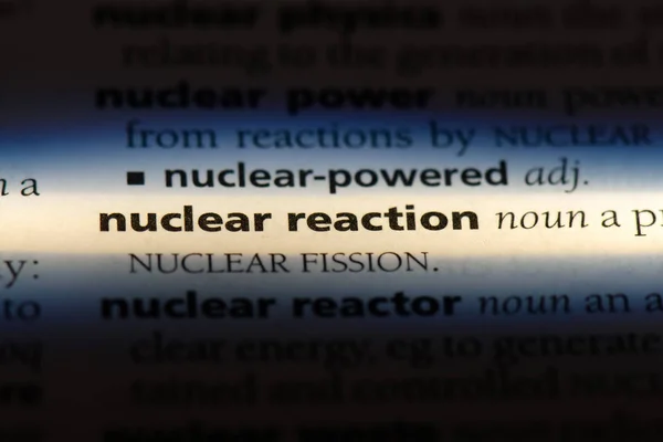 Jaderná Reakce Slovo Slovníku Jaderná Reakce Koncept — Stock fotografie