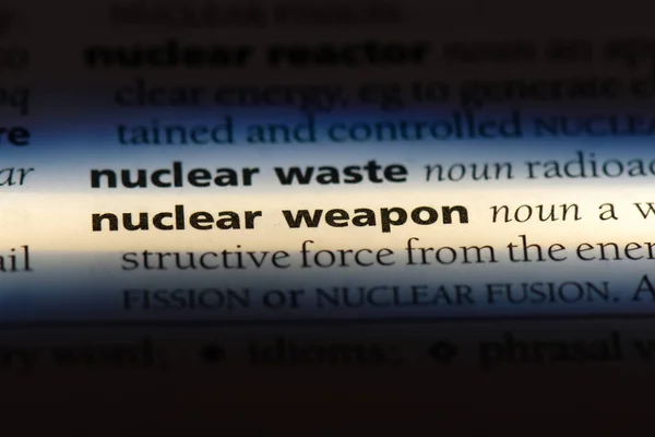 Jaderná Zbraň Slovo Slovníku Pojem Jaderné Zbraně — Stock fotografie