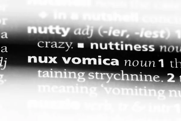 Nux Vomica Słowo Słowniku Nux Vomica Koncepcja — Zdjęcie stockowe