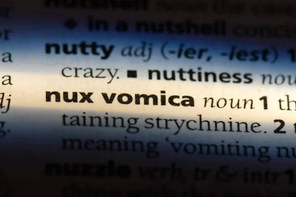 Nux Vomica Ord Ordbok Nux Vomica Koncept — Stockfoto
