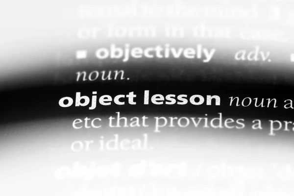 object lesson word in a dictionary. object lesson concept.