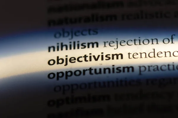 词典中的客观主义词 客观主义概念 — 图库照片