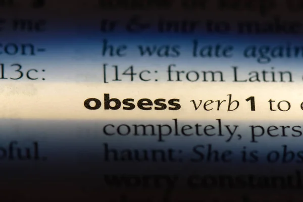 Obsess Word Dictionary Obsess Concept — Stock Photo, Image