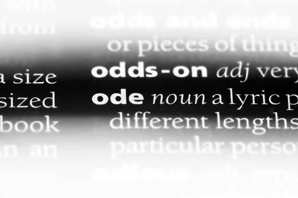 Ode Mot Dans Dictionnaire Concept Ode — Photo