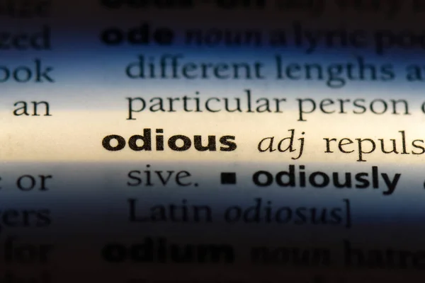 Odious Word Dictionary Odious Concept — Stock Photo, Image