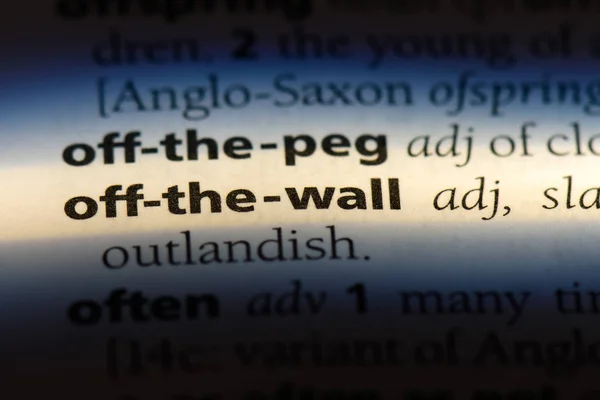 off the wall word in a dictionary. off the wall concept.