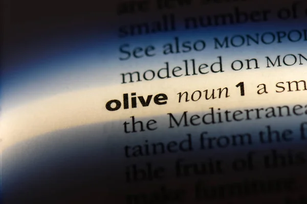 単語を辞書でオリーブ オリーブの概念 — ストック写真
