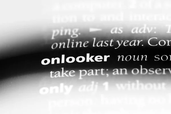 onlooker word in a dictionary. onlooker concept.