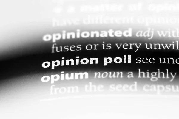 opinion poll word in a dictionary. opinion poll concept.