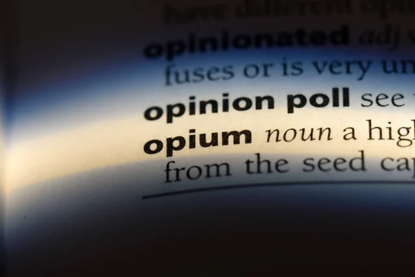 Opium Słowo Słowniku Koncepcja Opium — Zdjęcie stockowe